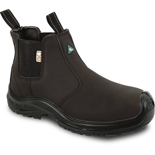 VANGELO Men Work Safety Boot ETHAN-1 CSA Certified Steel Toe Protection Brown