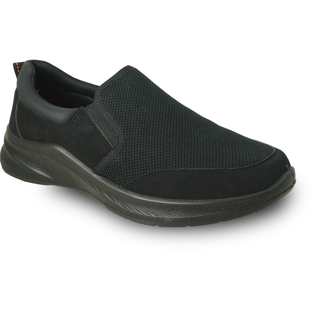VANGELO Men Slip Resistant Shoe JIMMY-2 Black - Wide Width Available VANGELO Men Slip Resistant Shoe JIMMY-2 Black - Wide Width Available
